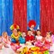 Red and Blue Streamers, Pack of 2 - Xtralarge, 3.2x8 Feet | Red and Blue Fringe Curtain, Red and Blue Party Decorations | Circus Theme Party Decorations | Red and Blue Carnival Decorations
